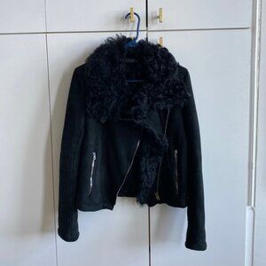 Joseph fur biker jacket
